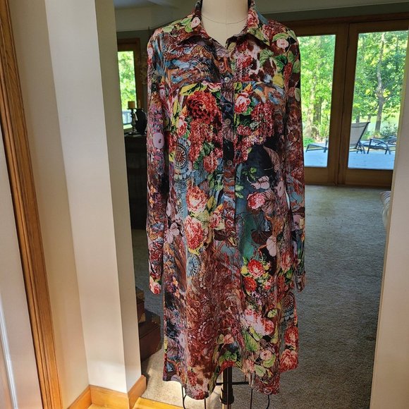 Button up collared floral dress - Picture 1 of 4
